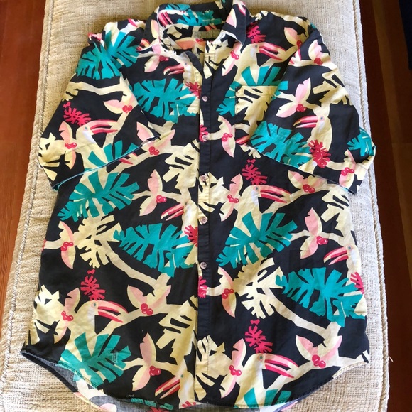 Vintage Tropical Print Button Down - M/L - Picture 4 of 9